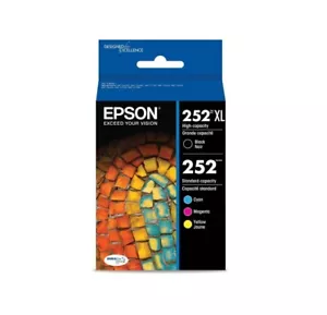 Original Epson 252XL Schwarz - 252 Cyan/Magenta/Gelb - Tintenpatronen - Neu - Bild 1 von 1