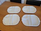 4 X Harfield Polycarbonate Compartment, Sensory Food Trays White 