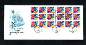 F.D.C.  S.C. # 2599a  Art Craft Booklet Pane of 18  "Statue of Liberty"  1994 - Picture 1 of 2