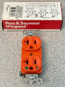 NEW Pass & Seymour Legrand IG8300 Hospital Grade Duplex Receptacle 20A Orange - Picture 1 of 6