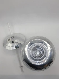 2 Piece Disco Ball Cups/Tumbler Disco Flash Ball Cocktail Cup w/ Lid and Straw - Picture 1 of 3