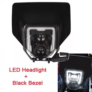 Motocross LED Headlight with Black Bezel For Husqvarna 701 Supermoto 501 300 450 - Bild 1 von 8
