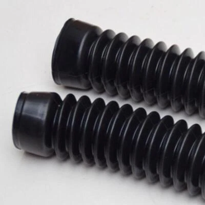Rubber 35MM Black Motorcycle Fork Gaiter Boots Front Fork Shock Absorber Cover×2 - Image 1 of 4