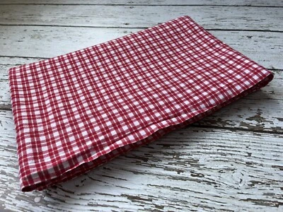POTTERY BARN KIDS Red and White Plaid Flannel Flat Sheet Twin Size - Image 1 of 4