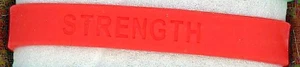 1 Unisex Red Wristband the word Strength Etched in Silicone 1/2" W B6-C9 - Picture 1 of 1