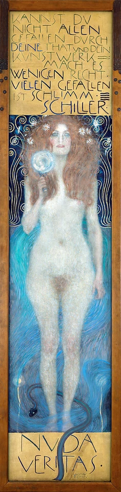 GUSTAV KLIMT NUDA VERITAS 1899 ARTNOUVEAU ART GICLEE  PRINT FINE CANVAS - Image 1 of 1