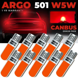 501 Red Led Car Bulbs T10 Xenon W5w Canbus Error Free Interior Side Light Bulb - Picture 1 of 12