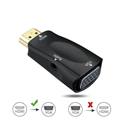 Adaptador convertidor de video 1080P HDMI macho a VGA hembra con cable de salida de audio - Imagen 1 de 4