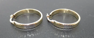 STUNNING 10K TRI-COLOR HOLLOW HOOP EARRINGS  1.63 grams (G126232-4) - Image 1 of 4