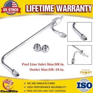 Chrome Dual Feed Fuel Line For Double Pumper 3/8 Hose Holley 4150 Carburetor - Picture 1 of 17