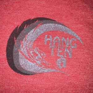 New Authentic HANG TEN 2 Feet Logo Tee Shirt Men’s 2XL XXL Retro 70’s Pink - Picture 1 of 8