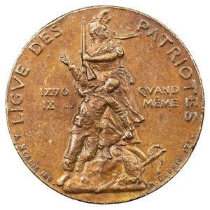 France Médaille 1882 Ligue des Patriotes 3ème République poinçon corne bronze - Imagen 1 de 3