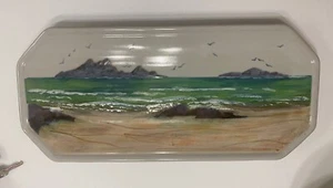 Bandeja grande de gres Highland pintada a mano hecha en Escocia cerámica 17x8 - Imagen 1 de 9