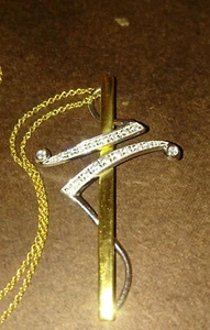 Zirkonia-Halskette! Goldhalskette mit Zirkonstein! beste Geschenk - Bild 1 von 12