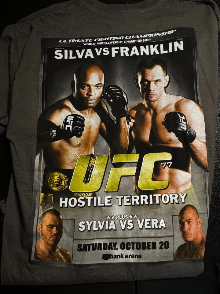 Новая винтажная мужская футболка UFC 77 Anderson Silva VS Rich Franklin 2007 L без бирок - Изображение 1 из 4
