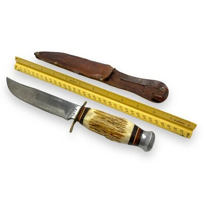 VTG - Edge Brand Knife - 473 - Stag Handle - Solingen Germany - w. Sheath - Image 1 of 4