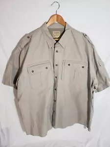 Cabela's Safari Series Shirt Mens 2XL XXL Khaki Short Sleeve Button Camping - Picture 1 of 6