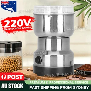 220V Electric Coffee Grinder Grinding Milling Bean Spice Matte Blender Kit New - Picture 1 of 9