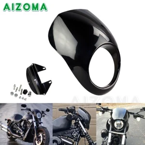 Motorcycle ABS Front Headlight Fairing Cowl Mask For Harley Sportster Dyna FX/XL - Picture 1 of 12