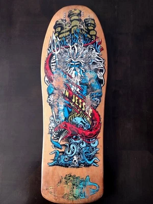 Santa Cruz Skateboard Deck Original Jason Jessee Neptune 1989 Used Foto 1 de 4