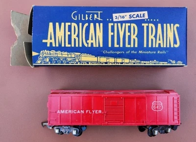 Gilbert American Flyer Trains Red Boxcar #642 3/16” Scale with Box - Image 1 of 4