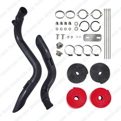 2" LAF Exhaust Pipes w/ Flange Kits for Harley Sportster Touring Black Wrapped . - Image 1 of 4