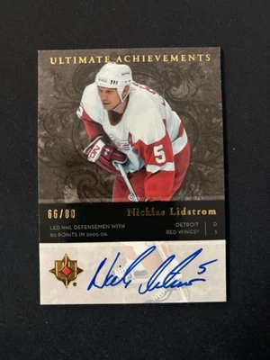 2006/07 UD Ultimate Collection Nicklas Lidstrom Auto /80 On Card Red Wings - Image 1 of 2