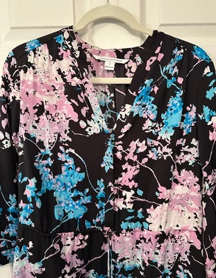 Diane von Furstenberg DVF Freya Silk Dress Floral Size 12 - Image 1 of 4