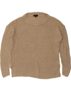 J. CREW Womens Crew Neck Jumper Sweater UK 14 Medium Beige Linen DA05 - Picture 1 of 3