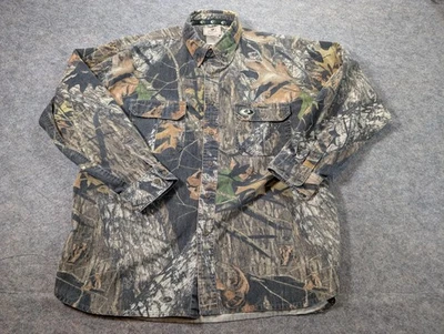 Camisa Mossy Oak Para Hombres XL Camuflada Botón Frontal Caza Manga Larga Exterior Foto 1 de 4