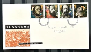 UK FDC First Day Cover Tennyson 1992 Stamps Postmark No42 - Picture 1 of 2