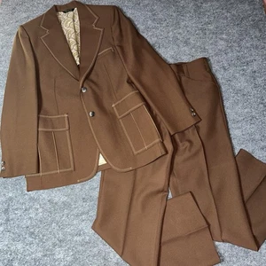 Johnny Carson Freizeitanzug Herren Hose Vintage 60er 70er Blazer 38R-40R Hose 28x30 - Bild 1 von 11