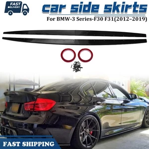 For BMW 3 Series F30 2012-18 M Sport Side Skirts Extension Splitter Gloss Black - Picture 1 of 16