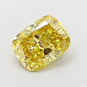 Cushion 1.51 Ct lab IGI Certifide diamond Fancy Intense Yellow VS1 Clarity For - Picture 1 of 11