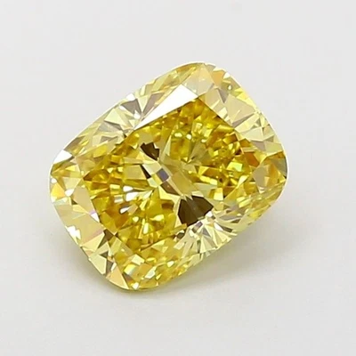Cushion 1.51 Ct lab IGI Certifide diamond Fancy Intense Yellow VS1 Clarity For - Image 1 of 4