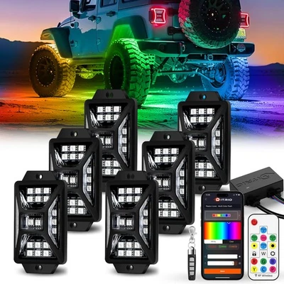 RGB Rock Lights for Trucks UTV ATV Golf Carts - Remote Control Waterproof - Image 1 of 4