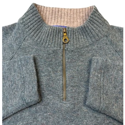 Pendleton Mens Large 1/4 Zip Sweater Pullover Lambswool Blend Green - Image 1 of 4