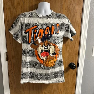 Camiseta De Colección Años 90 Detroit Tigers MLB Béisbol Looney Tunes Taz AOP Grande L - Imagen 1 de 5