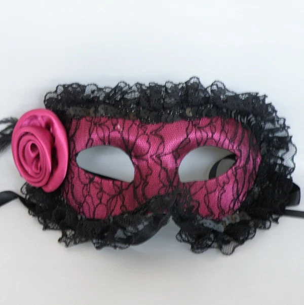 Venetian Face Masquerade Mask Pink Lace * NEW * - Image 1 of 1