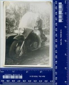 Vintage Art Photo Grandmother Woman motorcycle Ural moto bike USSR Harley - Picture 1 of 2