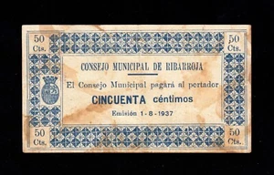 F.C. RIBARROJA (VALENCIA) , 50 CENTIMOS , EBC- . - Imagen 1 de 2