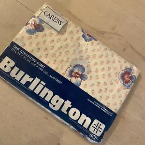 Vintage Twin SPANNBETTLAKEN Burlington NEU alter Lagerbestand BÜGELFREI 39" x 75" gekämmte Baumwolle - Bild 1 von 3