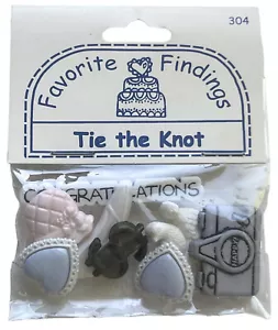 Buttons TIE THE KNOT Assorted Wedding Pack Favorite Findings Blumenthal Lansing - Picture 1 of 10