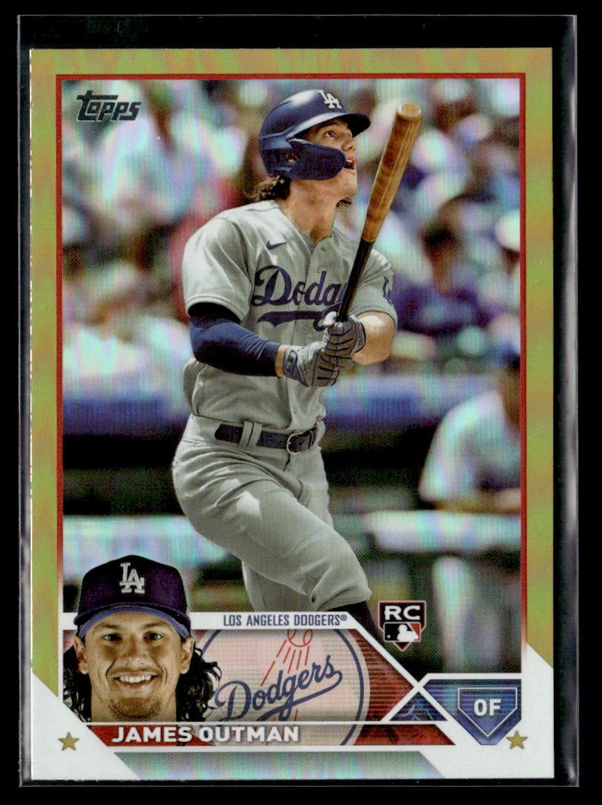 James Outman RC - 2023 Topps Gold Foil Rookie SP #395 Los Angeles Dodgers