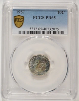 1957 Proof Roosevelt Silver Dime 10c PCGS PR65 40732075 - Image 1 of 4