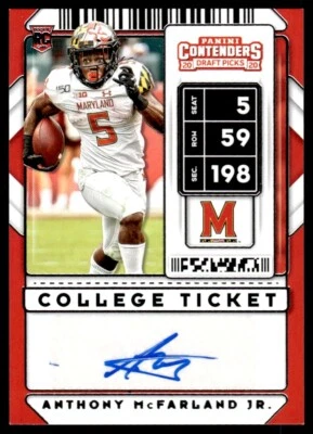 2020 Panini Contenders Draft Picks Anthony McFarland Jr. Rookie Auto Pittsburgh - Image 1 of 2