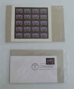 USPS 2011 Neon Celebrate, Pane of 2o Forever Stamps, 1 FDC, 4502, Sealed - Picture 1 of 5