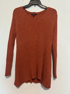 Eileen Fisher Size M Merino Wool Long Sleeve Sweater Ribbed Knit Orange/Red - Picture 1 of 4
