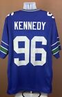 NFL Seattle Seahawks Vintage Herren blau Fußball genäht Trikot 96 Kennedy Gr. XL