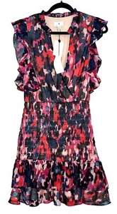 Socialite Womens Multicolor Ruffle Mini Dress Size S Nordstrom Polyester - Picture 1 of 9